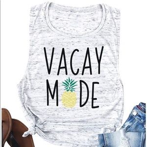 Vacay Mode Graphic Muscle Tank